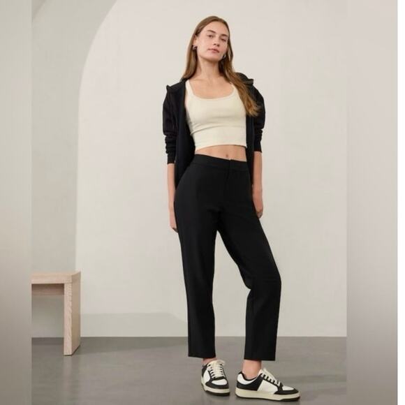 Athleta Pants - Athleta Stellar High Rise Black Trouser Pants Size 10 NWT
